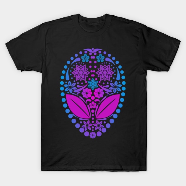 Dia De Los Muertos Alien Skull T-Shirt by DrPeper